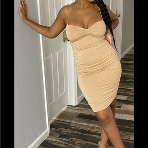 Elegant Tan Bodycon Dress